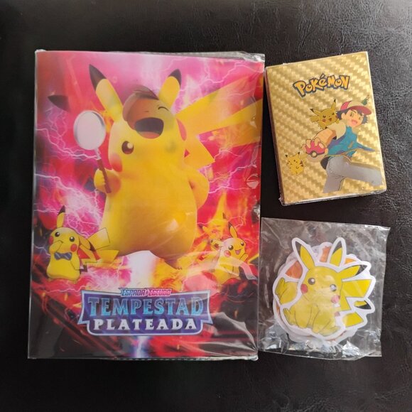 Ouwanz Quad Card Binder+55 Anime Foil Gold Cards+24 Diecut Creature Cards Pokemo - Picture 1 of 5